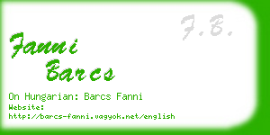 fanni barcs business card